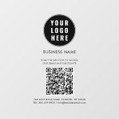 Autocollant Pour Fenêtre Business Logo and QR Code Custom (Feuille)
