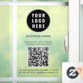 Autocollant Pour Fenêtre Business Logo and QR Code Custom (Maison)