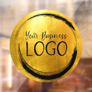 Autocollant Pour Fenêtre Business Logo Faux Gold Foil Circle