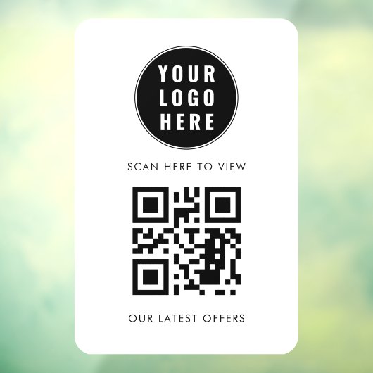 Autocollant Pour Fenêtre Business Logo QR Code Scan Here Simple (Feuille 3)