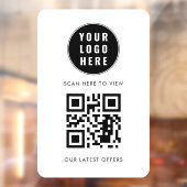 Autocollant Pour Fenêtre Business Logo QR Code Scan Here Simple (Feuille 2)