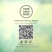 Autocollant Pour Fenêtre Business Logo Scan To View QR Code (Feuille 3)