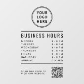 Autocollant Pour Fenêtre Business Logo Store Hours Create Your QR Code (Feuille)