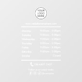 Autocollant Pour Fenêtre Business opening hours logo  (Feuille)