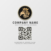Autocollant Pour Fenêtre Business QR Code Et Élégant Logo Lion (Feuille)