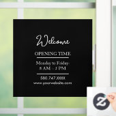 Autocollant Pour Fenêtre Business Welcome & Open Hours Cling (Maison)