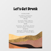 Autocollant Pour Fenêtre Buvons Drunk Transparent Funny Boho Mariage bar (Feuille)