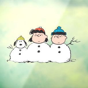 Autocollant Pour Fenêtre cacahuètes 3 Personne Snowman