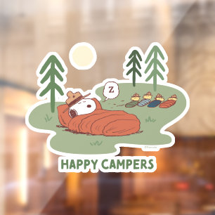 Autocollant Pour Fenêtre cacahuètes Campeurs de couchage Snoopy & Woodsto