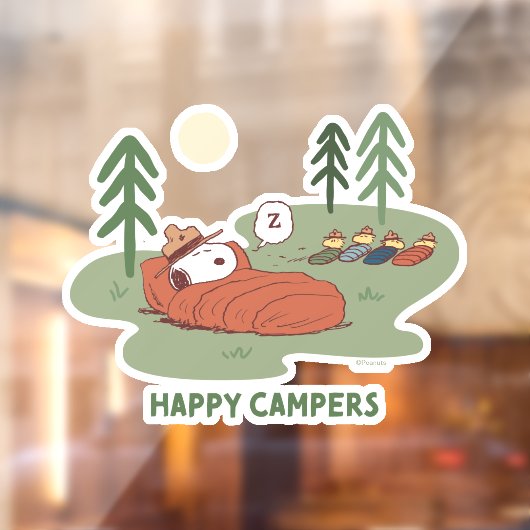Autocollant Pour Fenêtre cacahuètes | Campeurs de couchage Snoopy & Woodsto (Feuille 2)