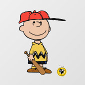 Autocollant Pour Fenêtre cacahuètes | Charlie Brown Baseball Smile (Feuille)