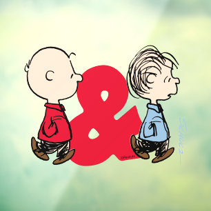Autocollant Pour Fenêtre cacahuètes   Charlie Brown & Linus