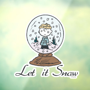 Autocollant Pour Fenêtre cacahuètes   Charlie Brown Snow Globe