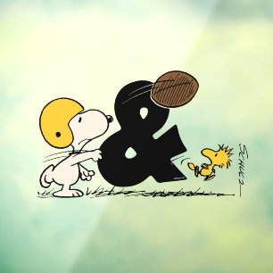 Autocollant Pour Fenêtre cacahuètes   Football Snoopy & Woodstock