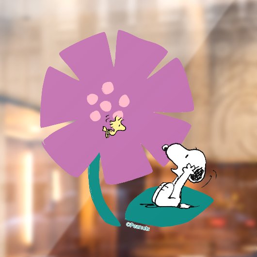 Autocollant Pour Fenêtre cacahuètes | Illustration de la nature Fleur pourp (Feuille 2)