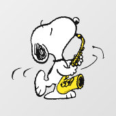 Autocollant Pour Fenêtre cacahuètes | Lecteur Snoopy Saxophone (Feuille)