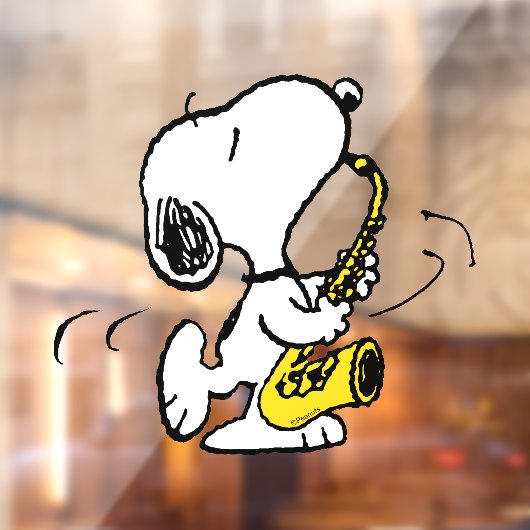 Autocollant Pour Fenêtre cacahuètes | Lecteur Snoopy Saxophone (Feuille 2)