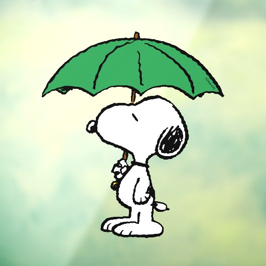 Autocollant Pour Fenêtre cacahuètes | Parapluie vert Snoopy (Feuille 3)