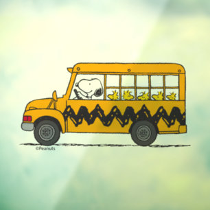 Autocollant Pour Fenêtre cacahuètes   Pilote de bus Snoopy