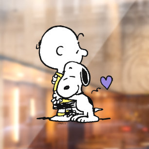 Autocollant Pour Fenêtre cacahuètes   Saint Valentin   Charlie Brown & Snoo