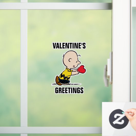 Autocollant Pour Fenêtre cacahuètes | Saint Valentin Charlie Coeur rouge Br (Maison)