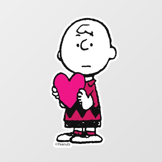 Autocollant Pour Fenêtre cacahuètes | Saint Valentin | Heart Charlie Brown (Feuille)
