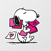 Autocollant Pour Fenêtre cacahuètes | Saint Valentin | Snoopy Avec Valentin (Feuille)