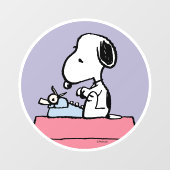 Autocollant Pour Fenêtre cacahuètes | Snoopy à la machine à écrire (Feuille)