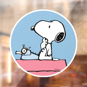 Autocollant Pour Fenêtre cacahuètes   Snoopy à la machine à écrire