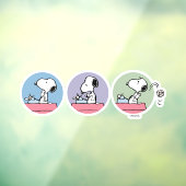 Autocollant Pour Fenêtre cacahuètes | Snoopy à la machine à écrire (Feuille 3)