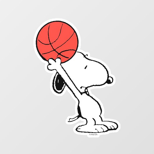 Autocollant Pour Fenêtre cacahuètes | Snoopy Basketball Hoop Shot (Feuille)