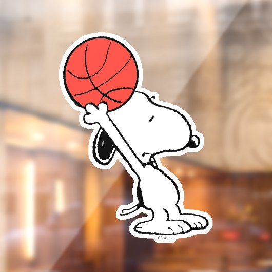 Autocollant Pour Fenêtre cacahuètes | Snoopy Basketball Hoop Shot (Feuille 2)