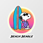 Autocollant Pour Fenêtre cacahuètes | Snoopy Beach Beagle (Feuille)