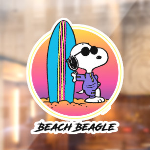 Autocollant Pour Fenêtre cacahuètes Snoopy Beach Beagle