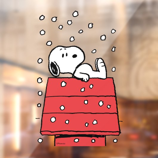 Autocollant Pour Fenêtre cacahuètes | Snoopy Doghouse Snowflakes (Feuille 2)