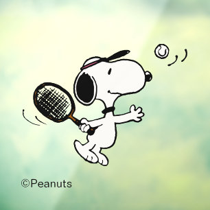 Autocollant Pour Fenêtre cacahuètes Snoopy Joue Au Tennis