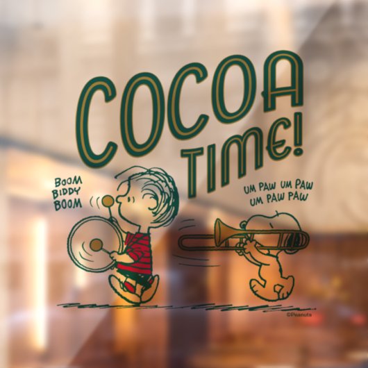 Autocollant Pour Fenêtre cacahuètes | Snoopy & Linus Cocoa Time Clouage (Feuille 2)