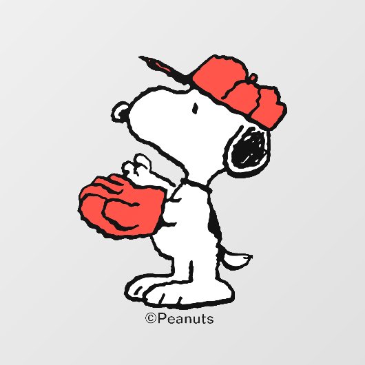 Autocollant Pour Fenêtre cacahuètes | Snoopy Making the Catch (Feuille)