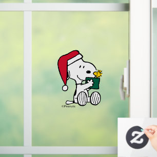 Autocollant Pour Fenêtre cacahuètes Snoopy Père Noël & Woodstock Cadeau