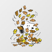 Autocollant Pour Fenêtre cacahuètes | Snoopy Pile de Feuilles (Feuille)