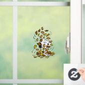 Autocollant Pour Fenêtre cacahuètes | Snoopy Pile de Feuilles (Maison)