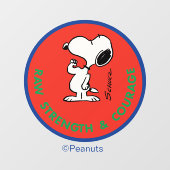 Autocollant Pour Fenêtre cacahuètes | Snoopy Raw Force & Courage Badge (Feuille)