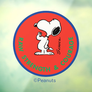 Autocollant Pour Fenêtre cacahuètes Snoopy Raw Force & Courage Badge