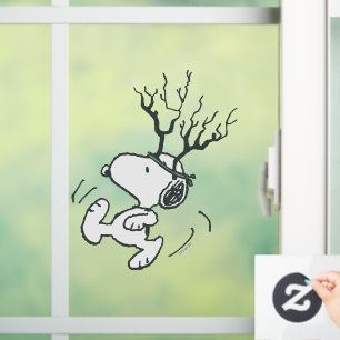 Autocollant Pour Fenêtre cacahuètes   Snoopy Reindeer