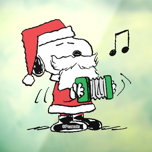 Autocollant Pour Fenêtre cacahuètes | Snoopy Santa Claus Accordian (Feuille 3)