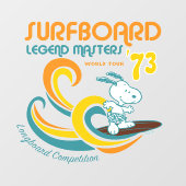 Autocollant Pour Fenêtre cacahuètes | Snoopy Surboard Longboard Competition (Feuille)
