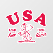 Autocollant Pour Fenêtre cacahuètes | Snoopy USA Land of the Free (Feuille)