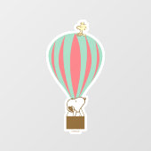 Autocollant Pour Fenêtre cacahuètes | Snoopy & Woodstock Hot Air Balloon (Feuille)