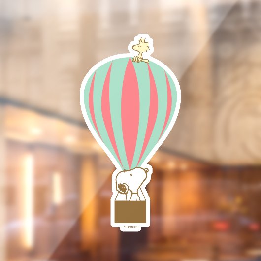 Autocollant Pour Fenêtre cacahuètes | Snoopy & Woodstock Hot Air Balloon (Feuille 2)