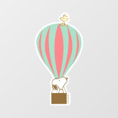 Autocollant Pour Fenêtre cacahuètes | Snoopy & Woodstock Hot Air Balloon (Feuille)